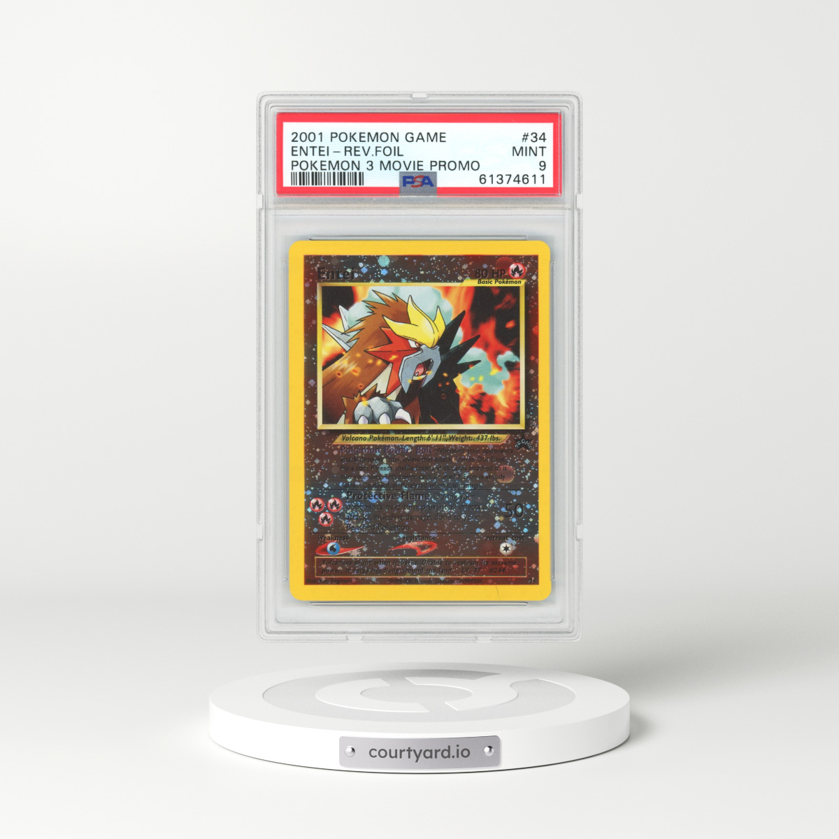 2001 Pokemon 3 Movie Promo #34 Entei - Holo (PSA 9 MINT)