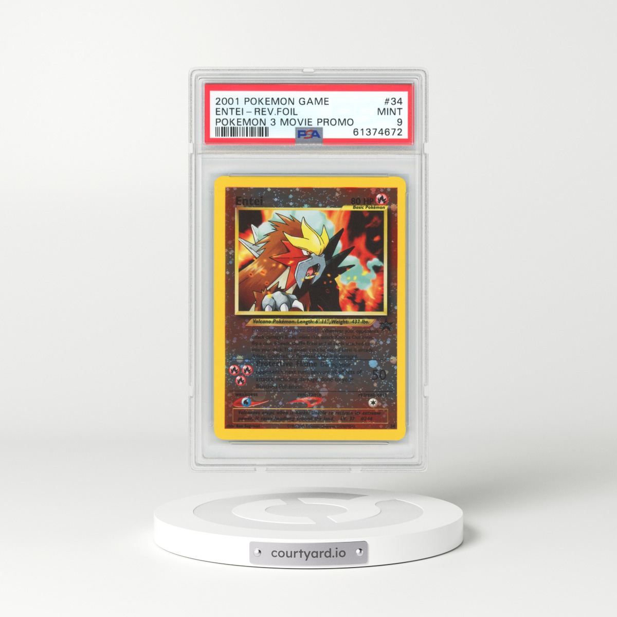 2001 Pokemon 3 Movie Promo #34 Entei - Holo (PSA 9 MINT)