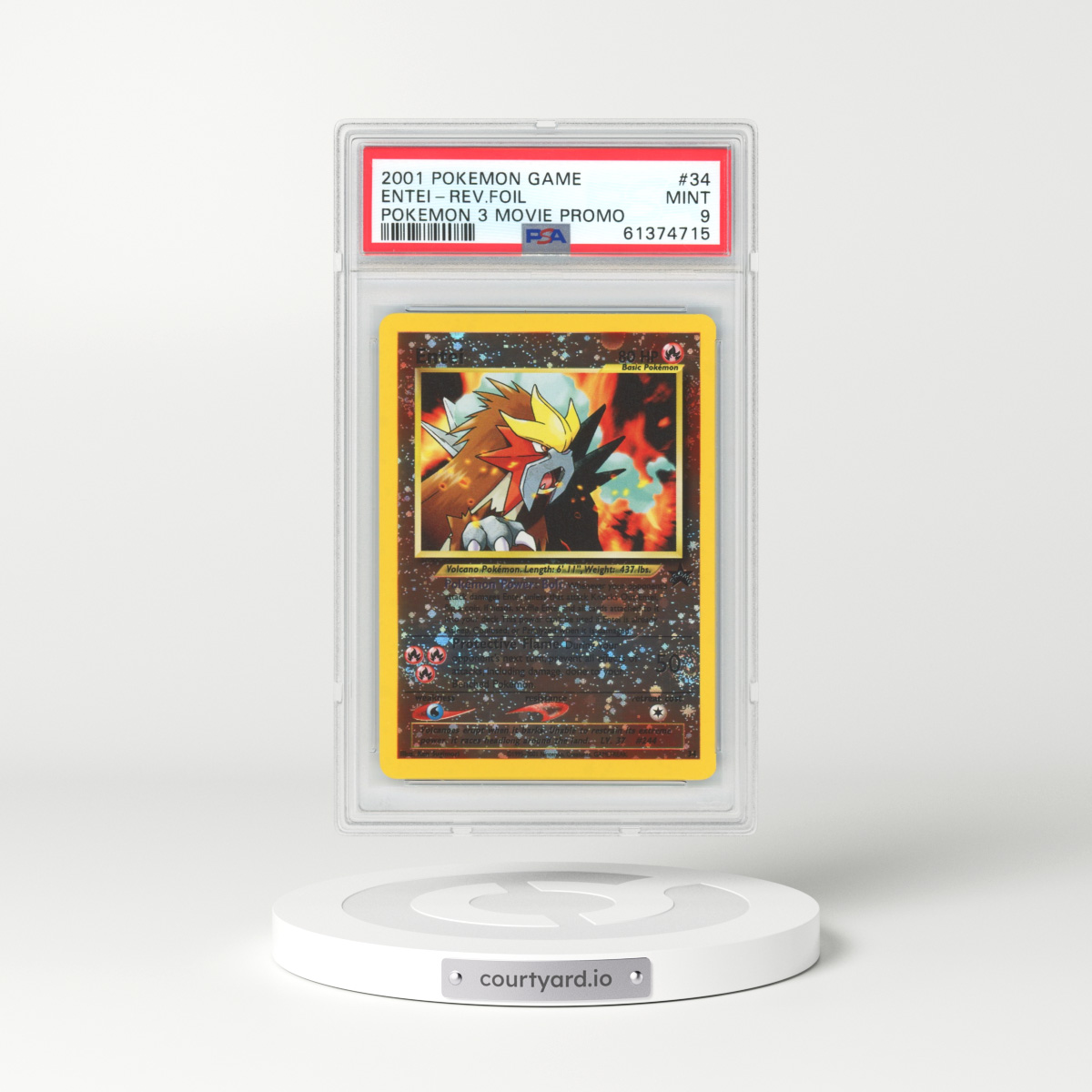 2001 Pokemon 3 Movie Promo #34 Entei - Holo (PSA 9 MINT)