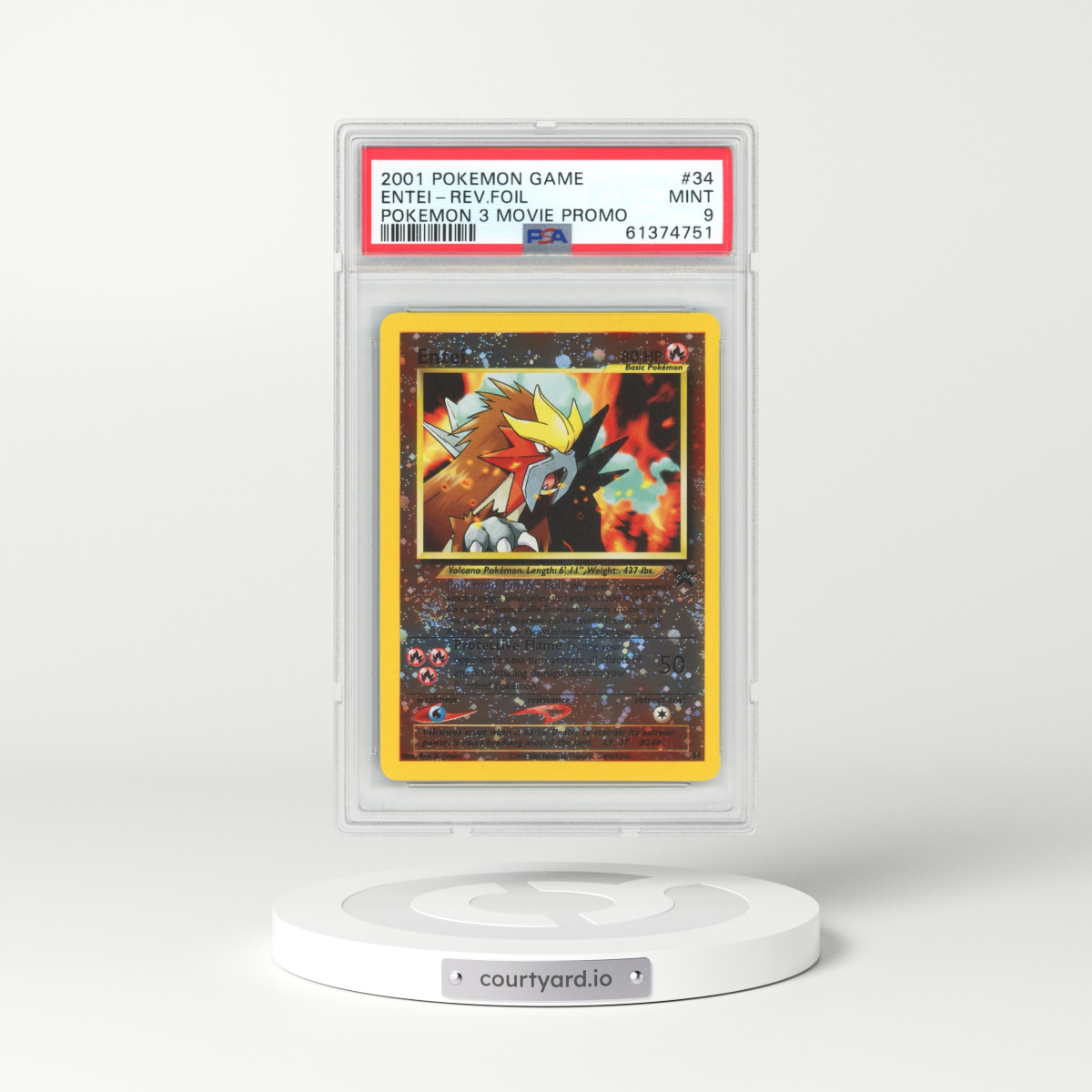 2001 Pokemon 3 Movie Promo #34 Entei - Holo (PSA 9 MINT)