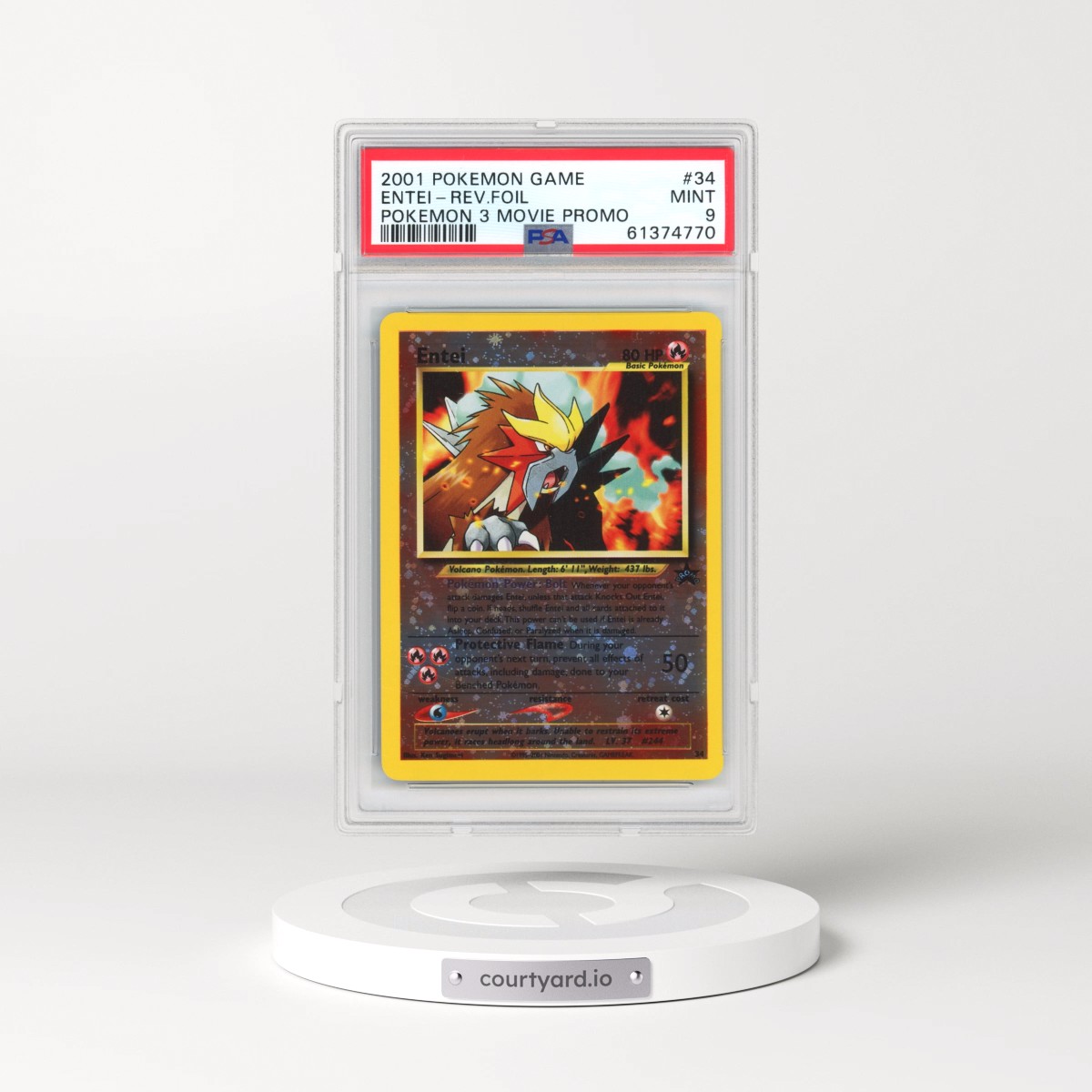 2001 Pokémon Game Movie Entei - Reverse Foil Pokemon 3 Movie Promo #34 PSA 9