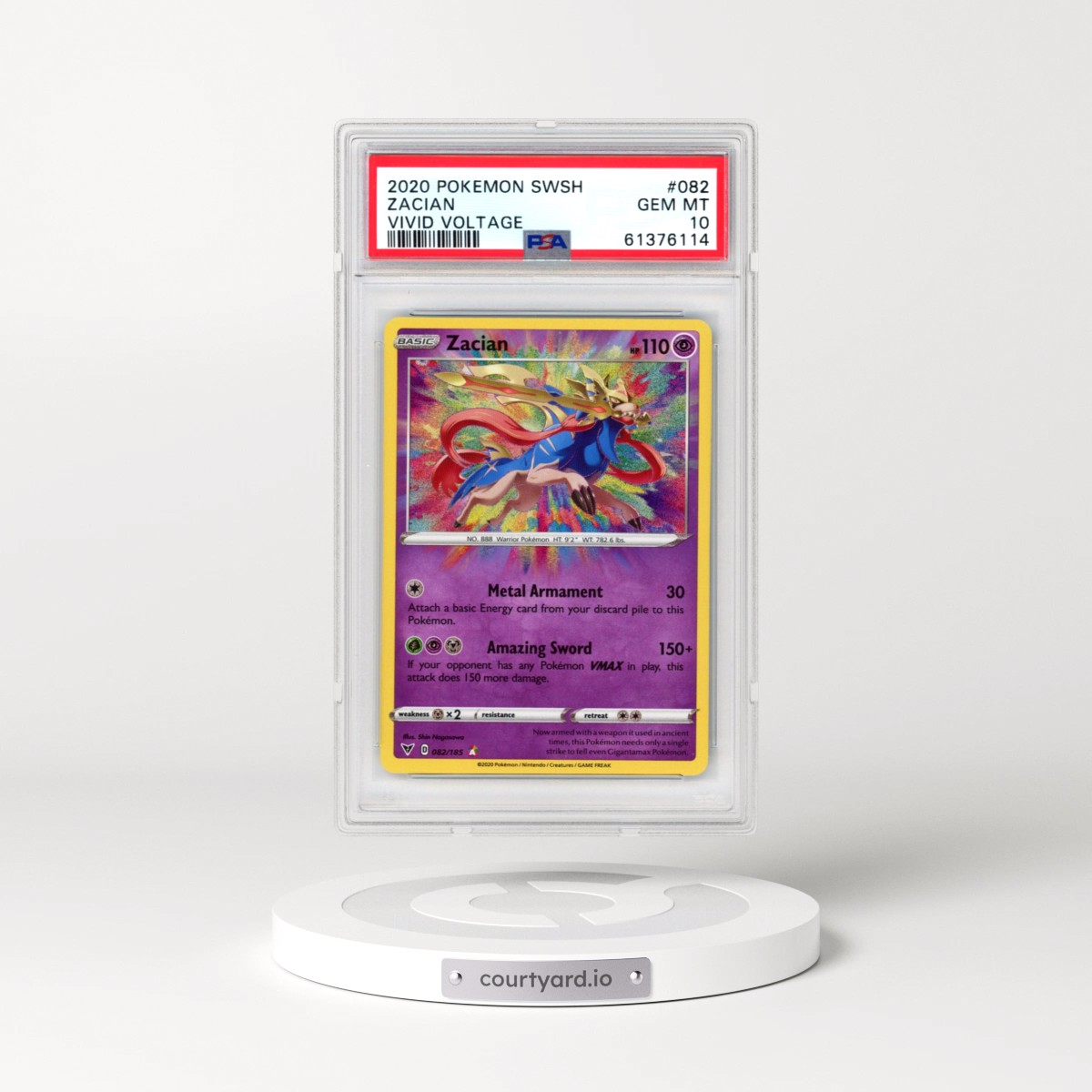 2020 Pokémon Sword & Shield Vivid Voltage #082 Zacian (PSA 10 GEM MINT)