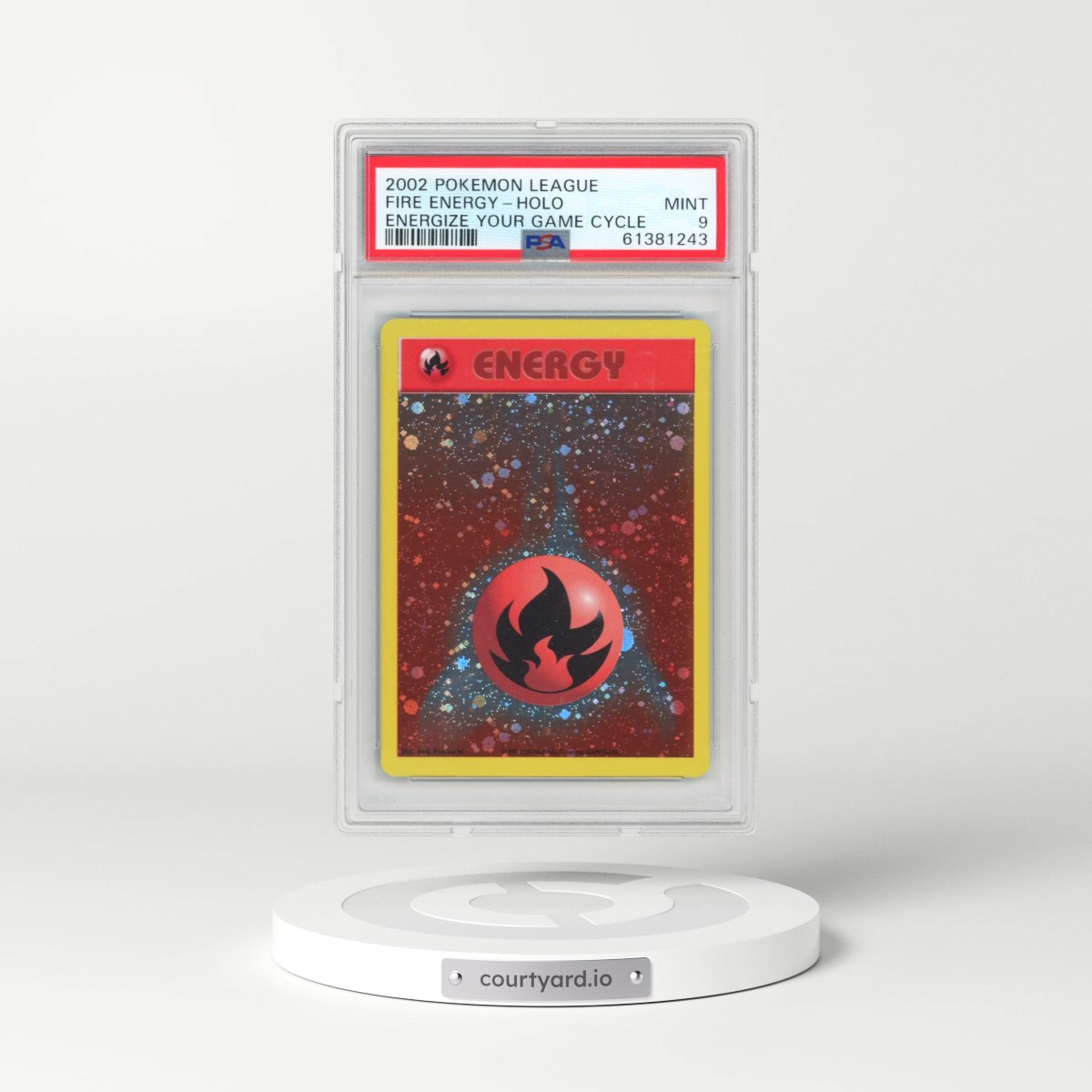 2002 Pokémon League Energize Your Game Cycle Fire Energy - Holo (PSA 9 MINT)