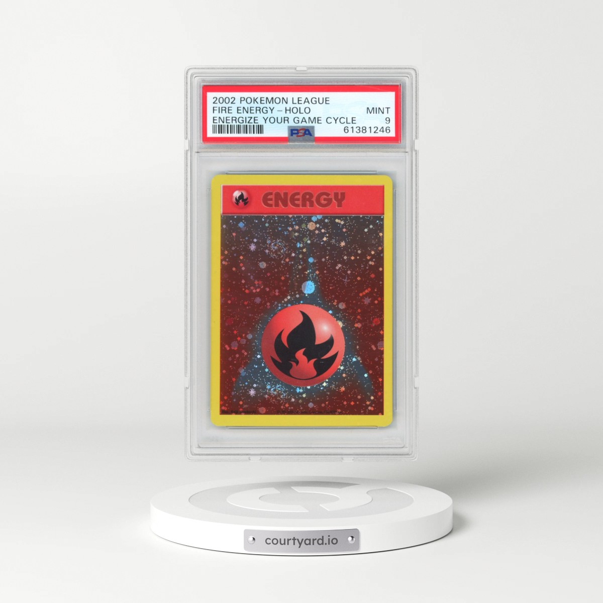 2002 Pokémon League Energize Your Game Cycle Fire Energy - Holo (PSA 9 MINT)