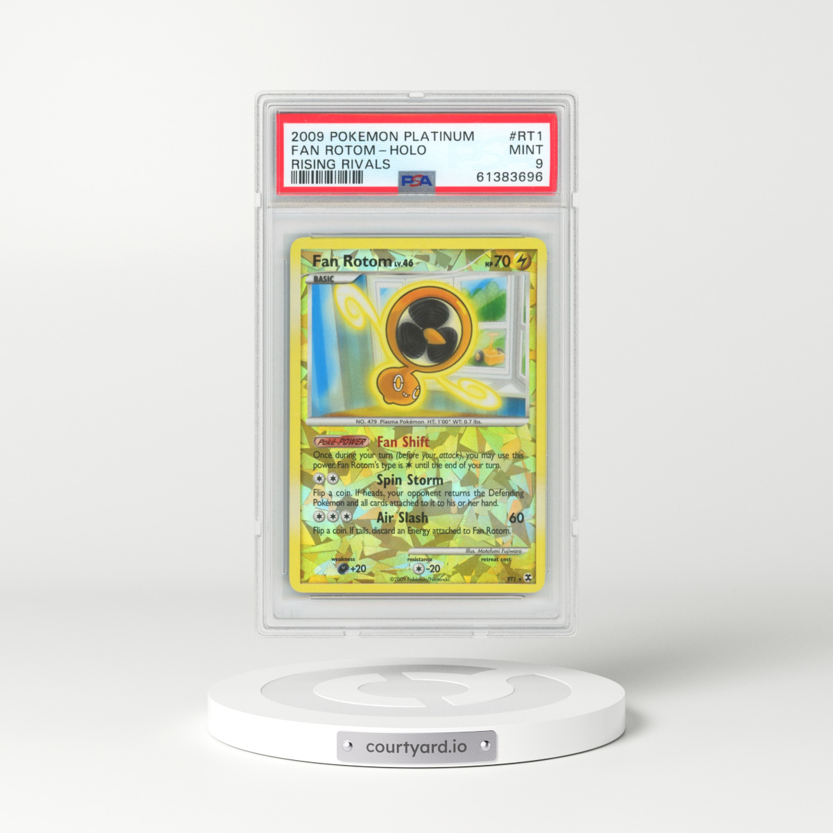 2009 Pokémon Platinum Rising Rivals #RT1 Fan Rotom - Holo (PSA 9 MINT)