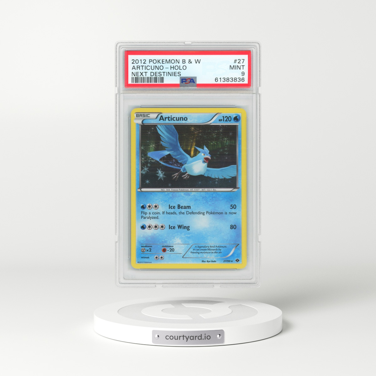 2012 Pokémon Black & White Next Destinies #27 Articuno - Holo (PSA 9 MINT)