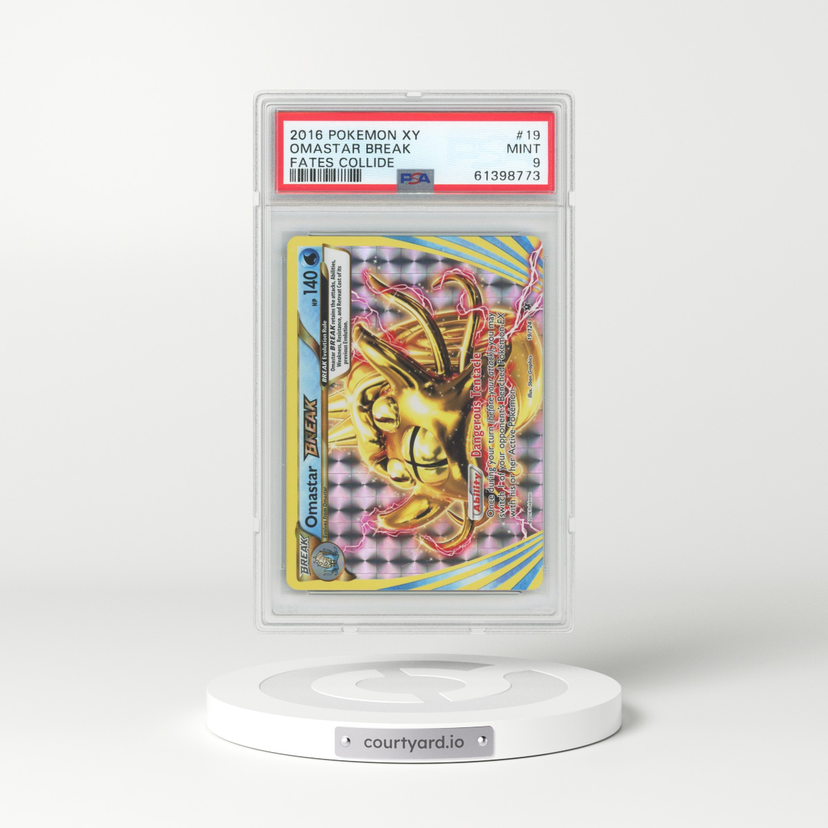 2016 Pokémon XY Fates Collide #19 Omastar Break (PSA 9 MINT)