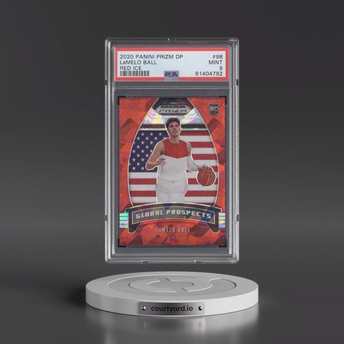 2020 Panini Prizm Draft Picks #98 LaMelo Ball - Red Ice (PSA 9 MINT)