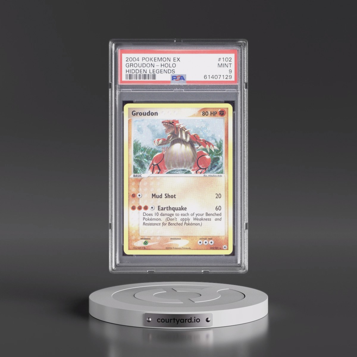 2004 Pokémon EX Hidden Legends #102 Groudon - Holo (PSA 9 MINT)