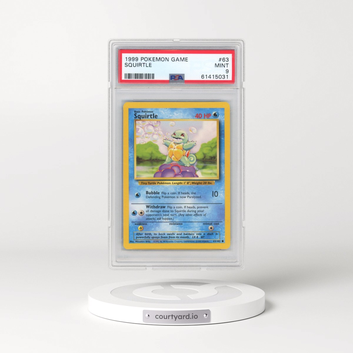 1999 Pokémon Game #63 Squirtle (PSA 9 MINT)