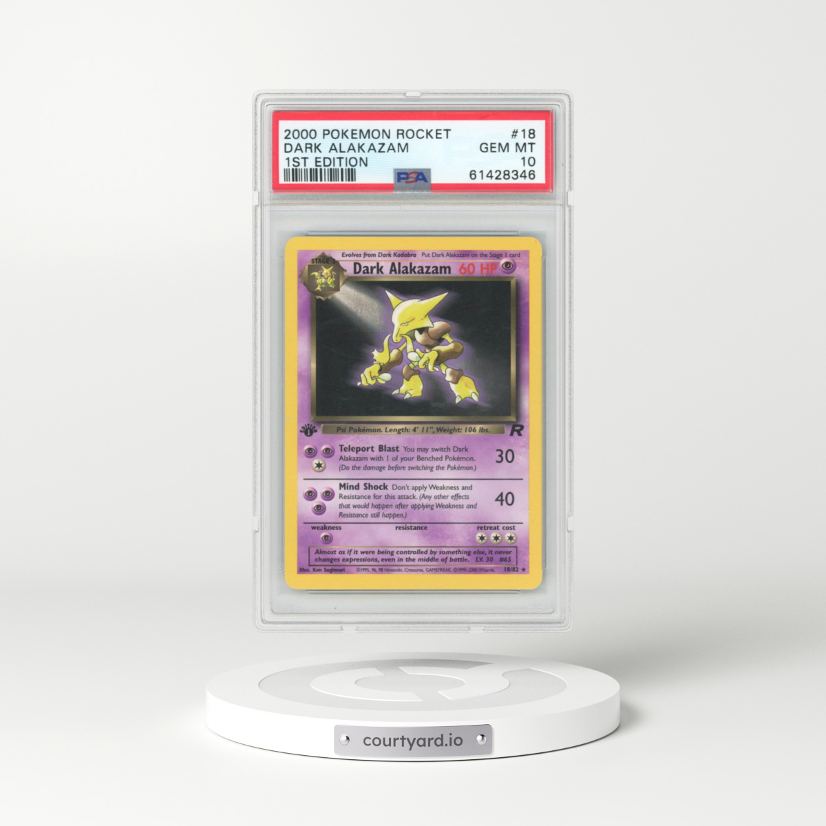 2000 Team Rocket #18 Dark Alakazam (PSA 10 GEM MINT)
