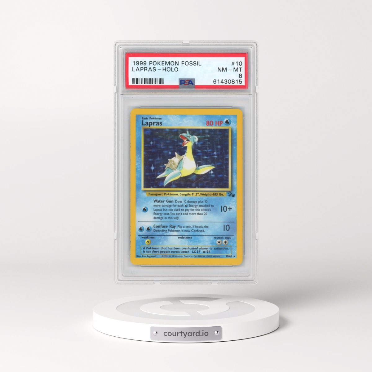 1999 Pokémon Fossil #10 Lapras - Holo (PSA 8 NM-MT)