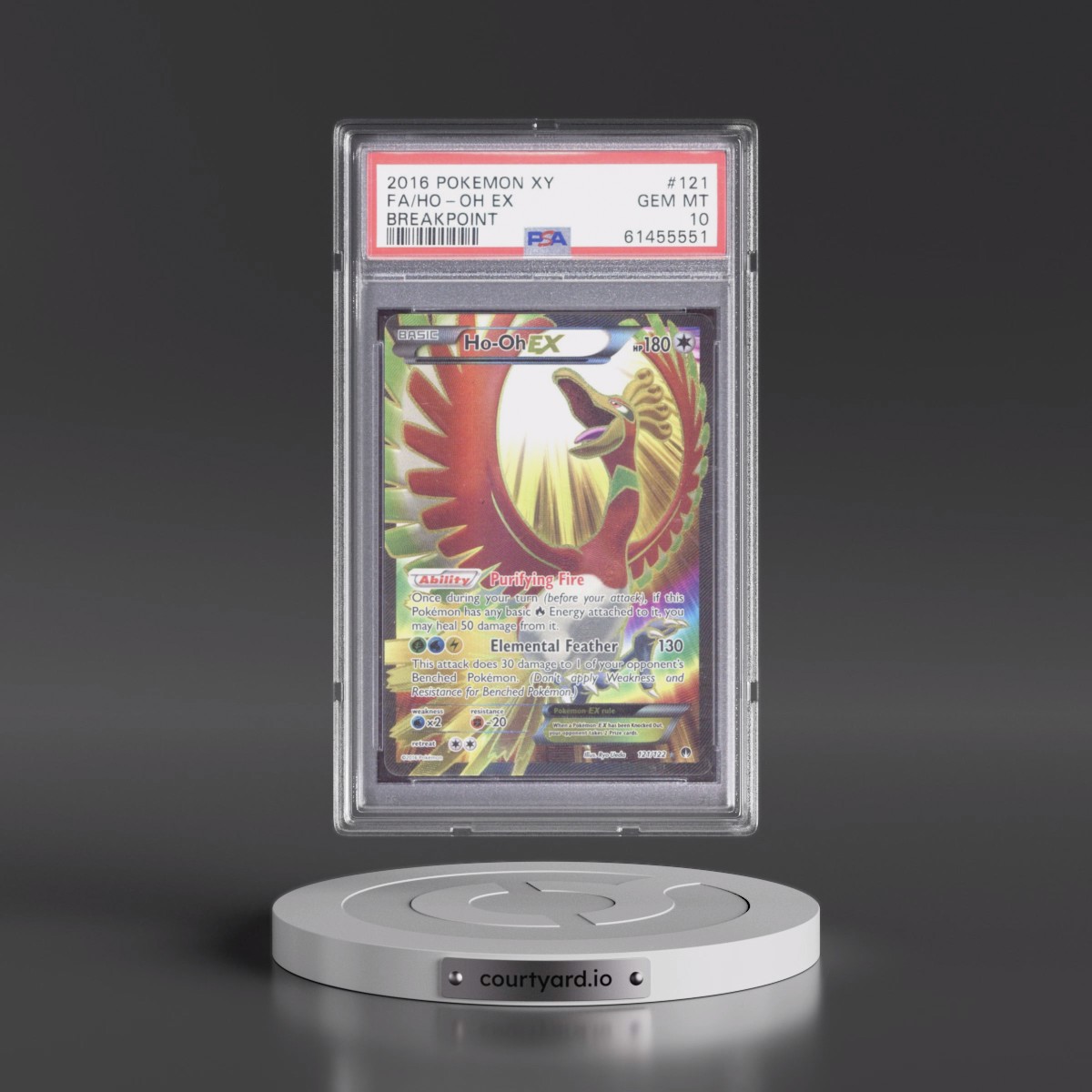 2016 Pokémon XY Breakpoint #121 HO-Oh EX - Holo Full Art (PSA 10 GEM MINT)