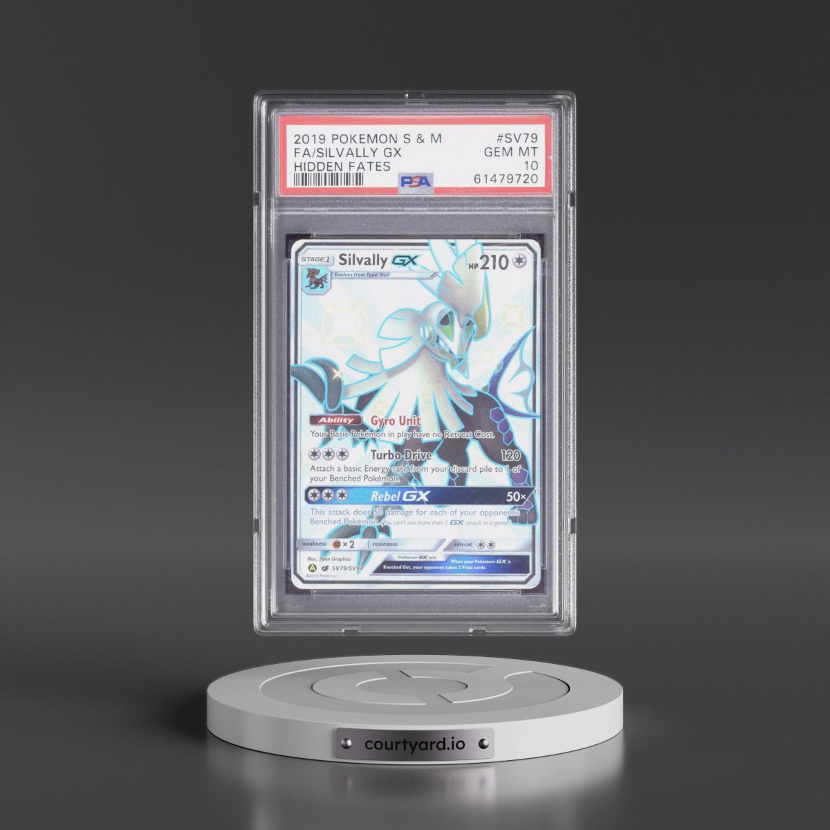 2019 Pokémon Sun & Moon Hidden Fates #SV79 Silvally GX - Holo Full Art (PSA 10 GEM MINT)