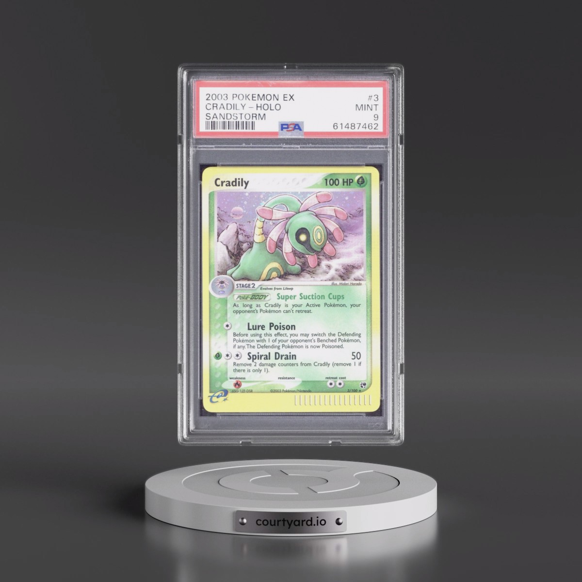 2003 Pokémon EX Sandstorm #3 Cradily - Holo (PSA 9 MINT)