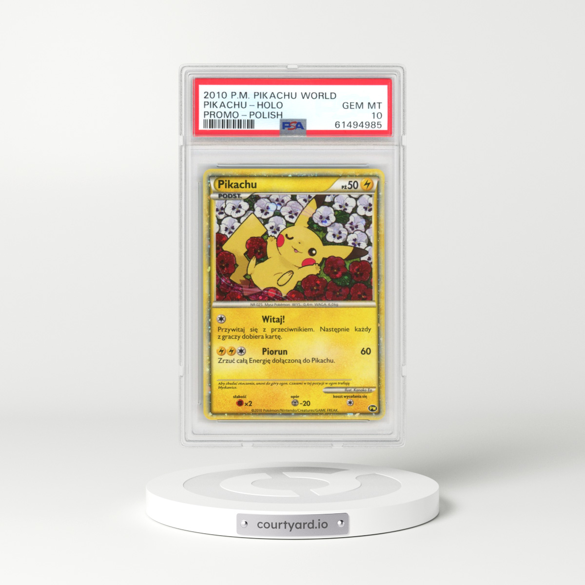 2010 Pokémon Pikachu World Promo Pikachu - Holo (PSA 10 GEM MINT)