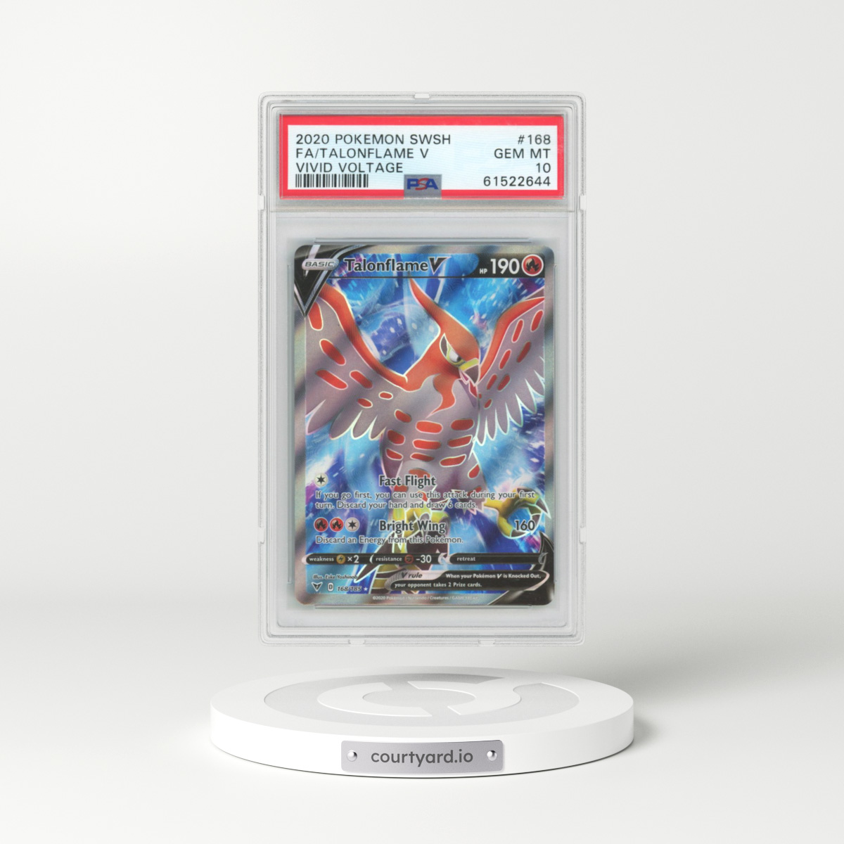 2020 Vivid Voltage #168 Talonflame V - Holo (PSA 10 GEM MINT)