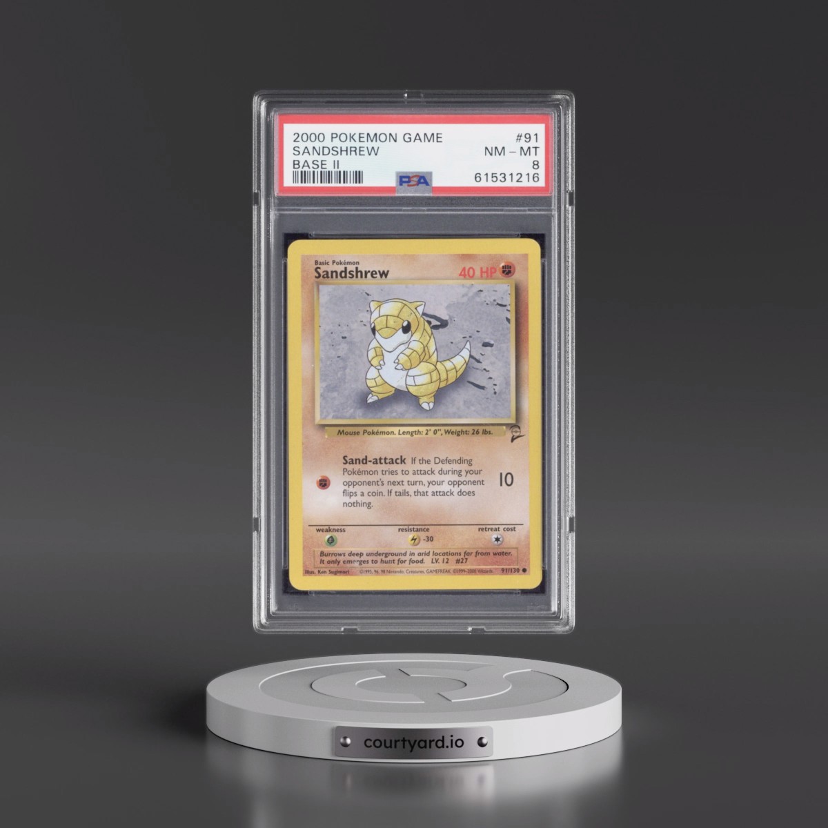 2000 Pokémon Game Base II #91 Sandshrew (PSA 8 NM-MT)