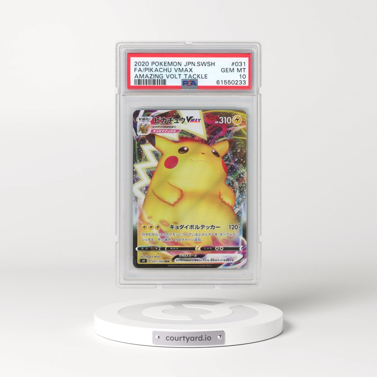 2020 Pokémon Sword & Shield Amazing Volt Tackle #031 Pikachu Vmax - Full Art (PSA 10 GEM MINT)