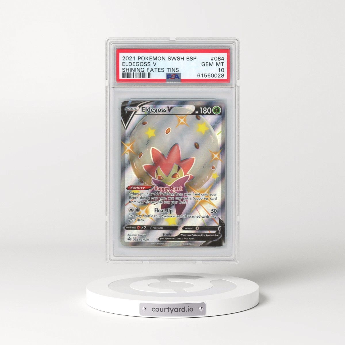 2021 Pokémon Swsh Black Star Promo #084 Eldegoss V - Holo Shining Fates Tins (PSA 10 GEM MINT)
