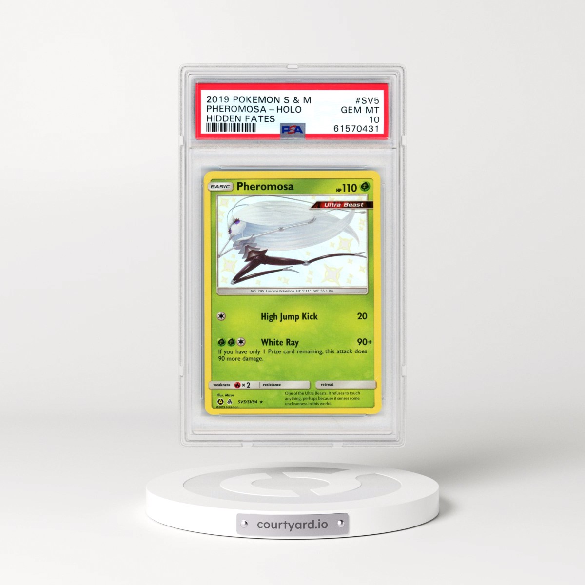 2019 Pokémon Sun & Moon Hidden Fates #SV5 Pheromosa - Holo (PSA 10 GEM MINT)