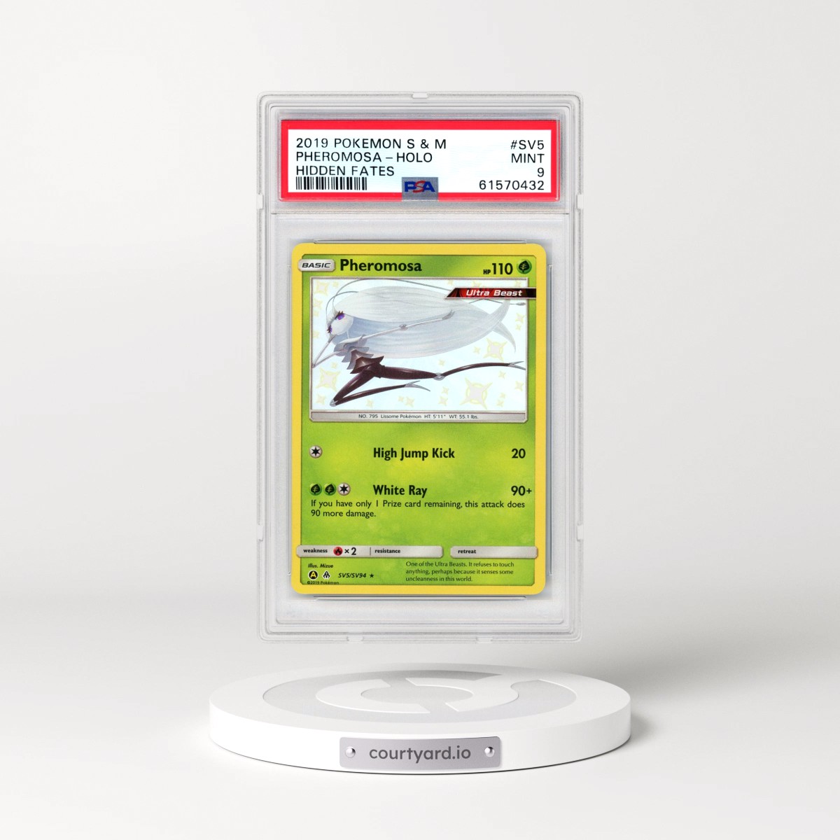 2019 Pokémon Sun & Moon Hidden Fates #SV5 Pheromosa - Holo (PSA 9 MINT)