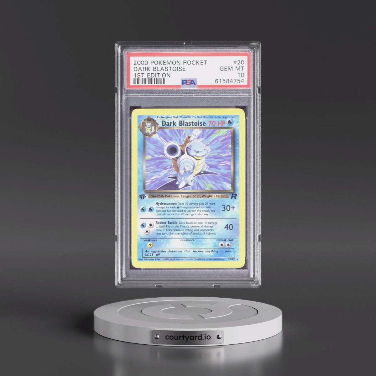 2000 Pokémon Rocket #20 Dark Blastoise - 1st Edition (PSA 10 GEM MINT)
