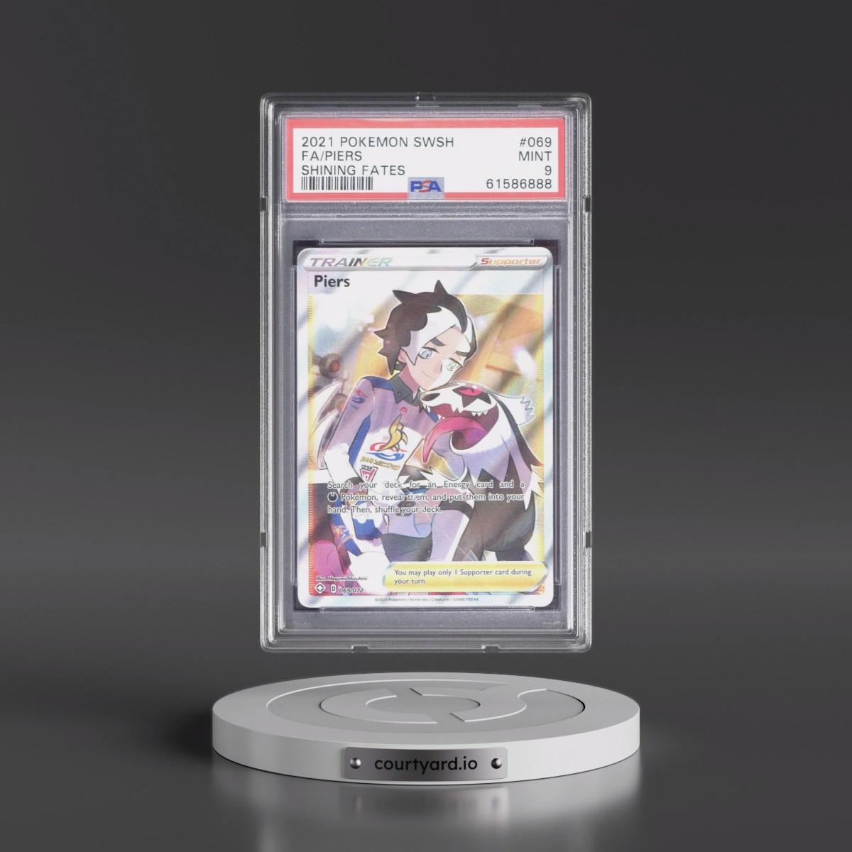 2021 Pokémon Sword & Shield Shining Fates #069 Piers - Full Art (PSA 9 MINT)