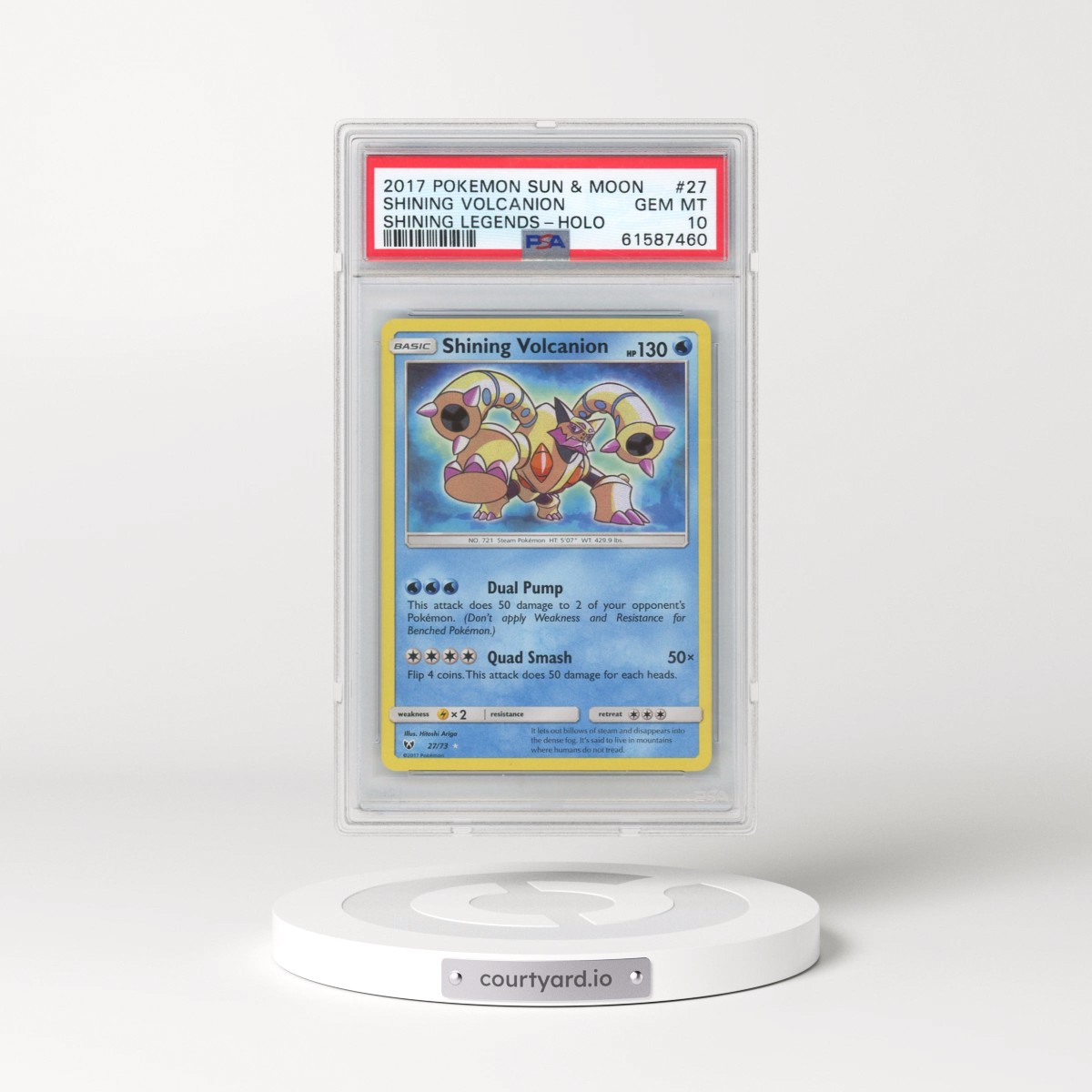 2017 Pokémon Sun & Moon Shining Legends #27 Shining Volcanion - Holo Holo (PSA 10 GEM MINT)