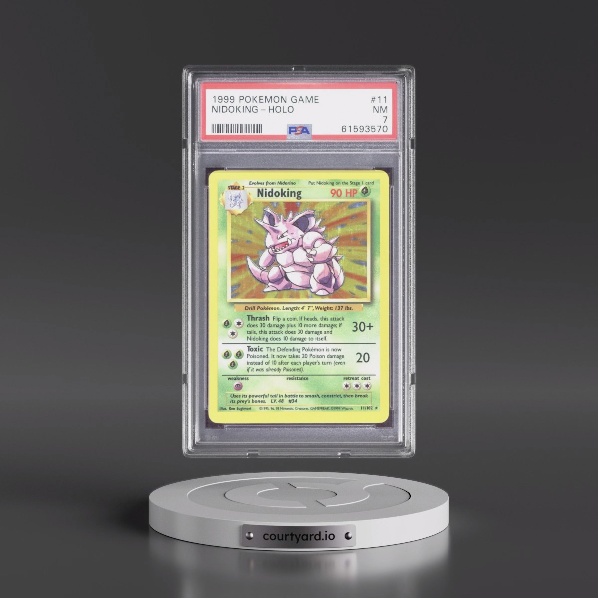 1999 Pokémon Game #11 Nidoking - Holo (PSA 7 NM)