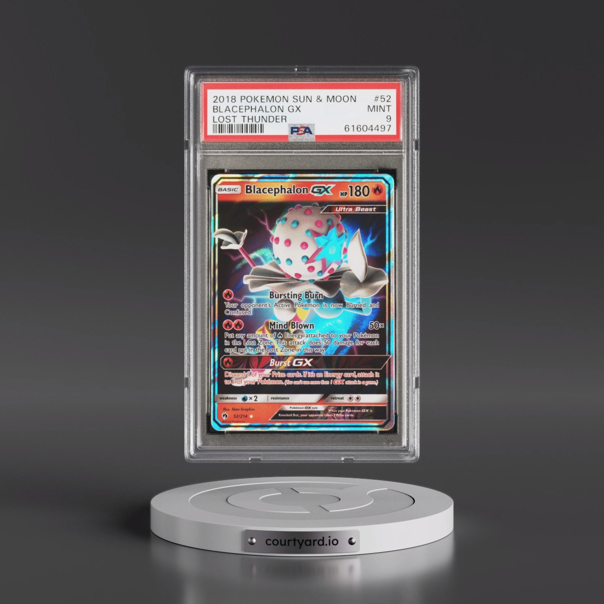 2018 Pokémon Sun & Moon Lost Thunder #52 Blacephalon GX - Holo (PSA 9 MINT)