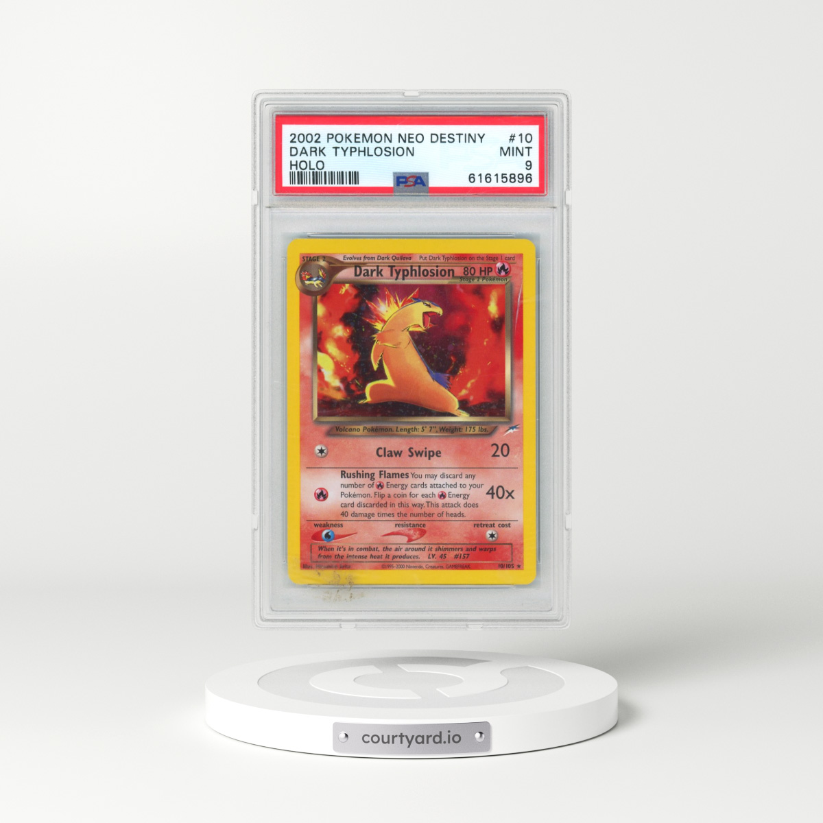 2002 Pokémon Neo Destiny #10 Dark Typhlosion - Holo (PSA 9 MINT)