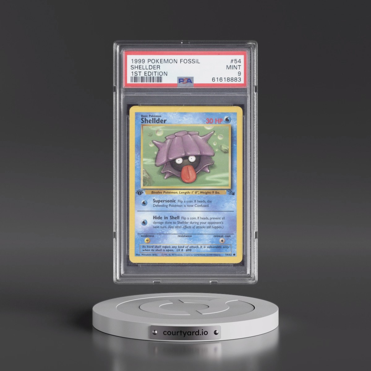 1999 Pokémon Fossil #54 Shellder - 1st Edition (PSA 9 MINT)