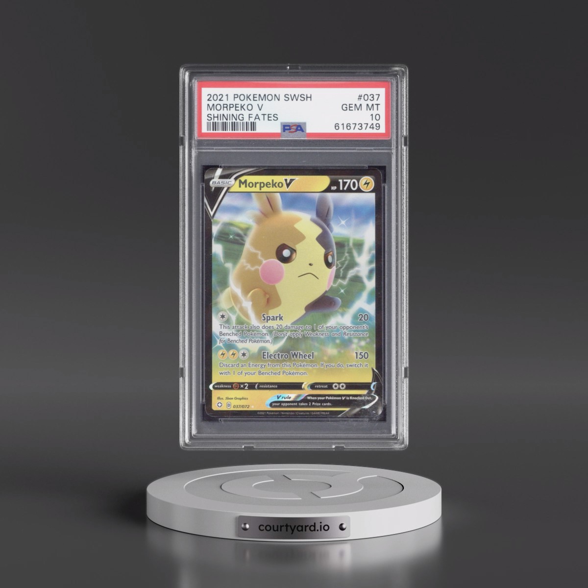 2021 Pokémon Sword & Shield Shining Fates #037 Morpeko V - Holo (PSA 10 GEM MINT)