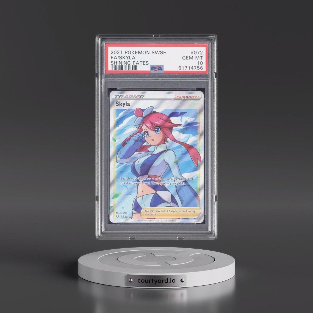 2021 Pokémon Sword & Shield Shining Fates #072 Skyla - Full Art (PSA 10 GEM MINT)
