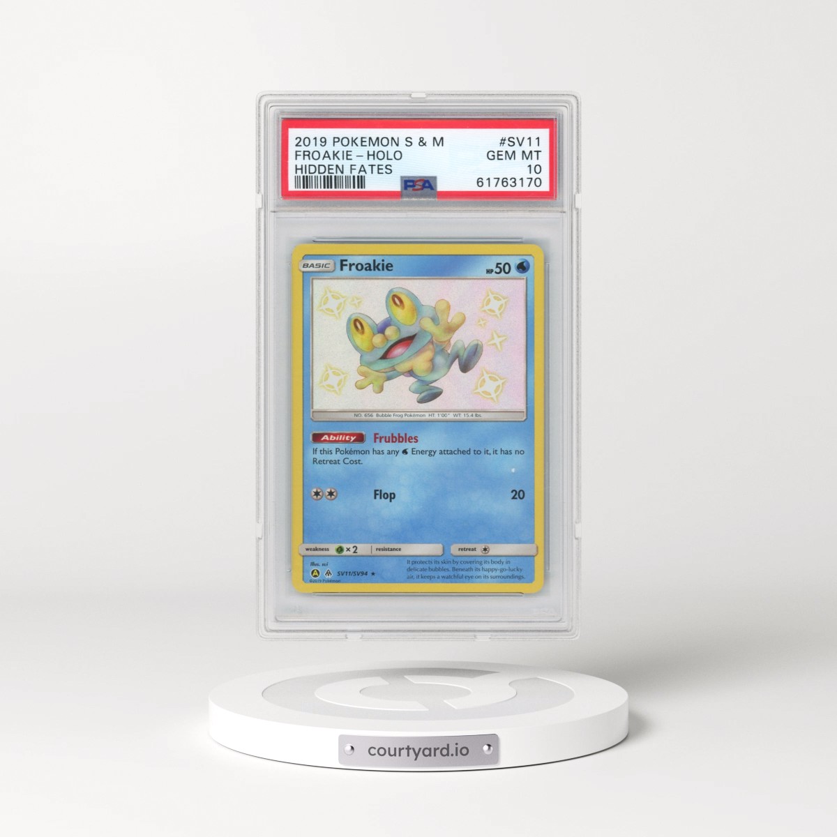 2019 Pokémon Sun & Moon Hidden Fates #SV11 Froakie - Holo (PSA 10 GEM MINT)