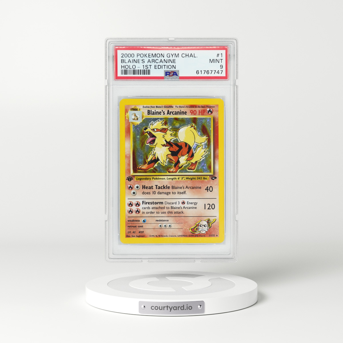 2000 Gym Challenge #1 Blaine's Arcanine (PSA 9 MINT)