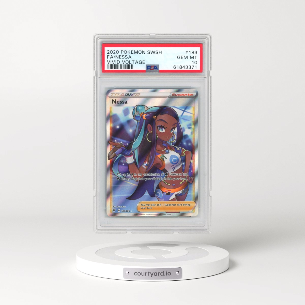 2020 Pokémon Sword & Shield Vivid Voltage #183 Nessa - Full Art (PSA 10 GEM MINT)
