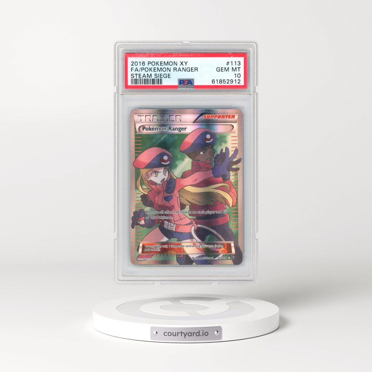 2016 Pokémon XY Steam Siege #113 Pokemon Ranger - Full Art (PSA 10 GEM MINT)