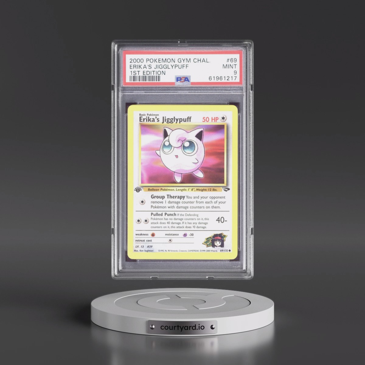 2000 Pokémon Gym Challenge #69 Erika's Jigglypuff - 1st Edition (PSA 9 MINT)