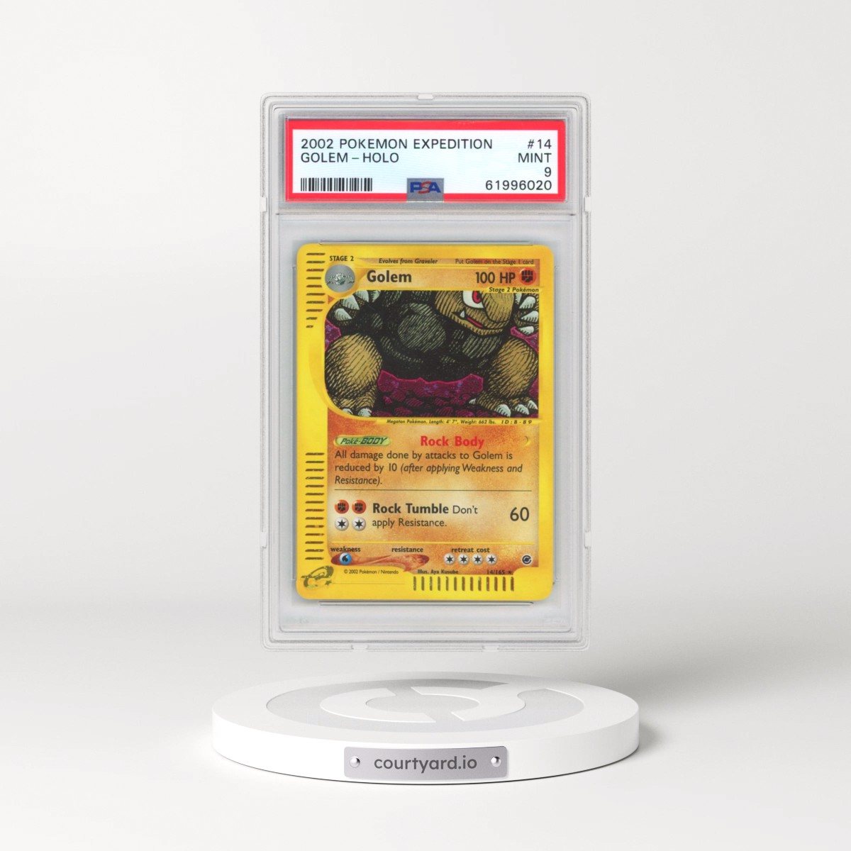2002 Pokémon Expedition #14 Golem - Holo (PSA 9 MINT)