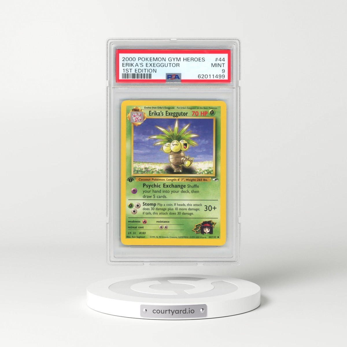 2000 Pokémon Gym Heroes #44 Erika's Exeggutor - 1st Edition (PSA 9 MINT)