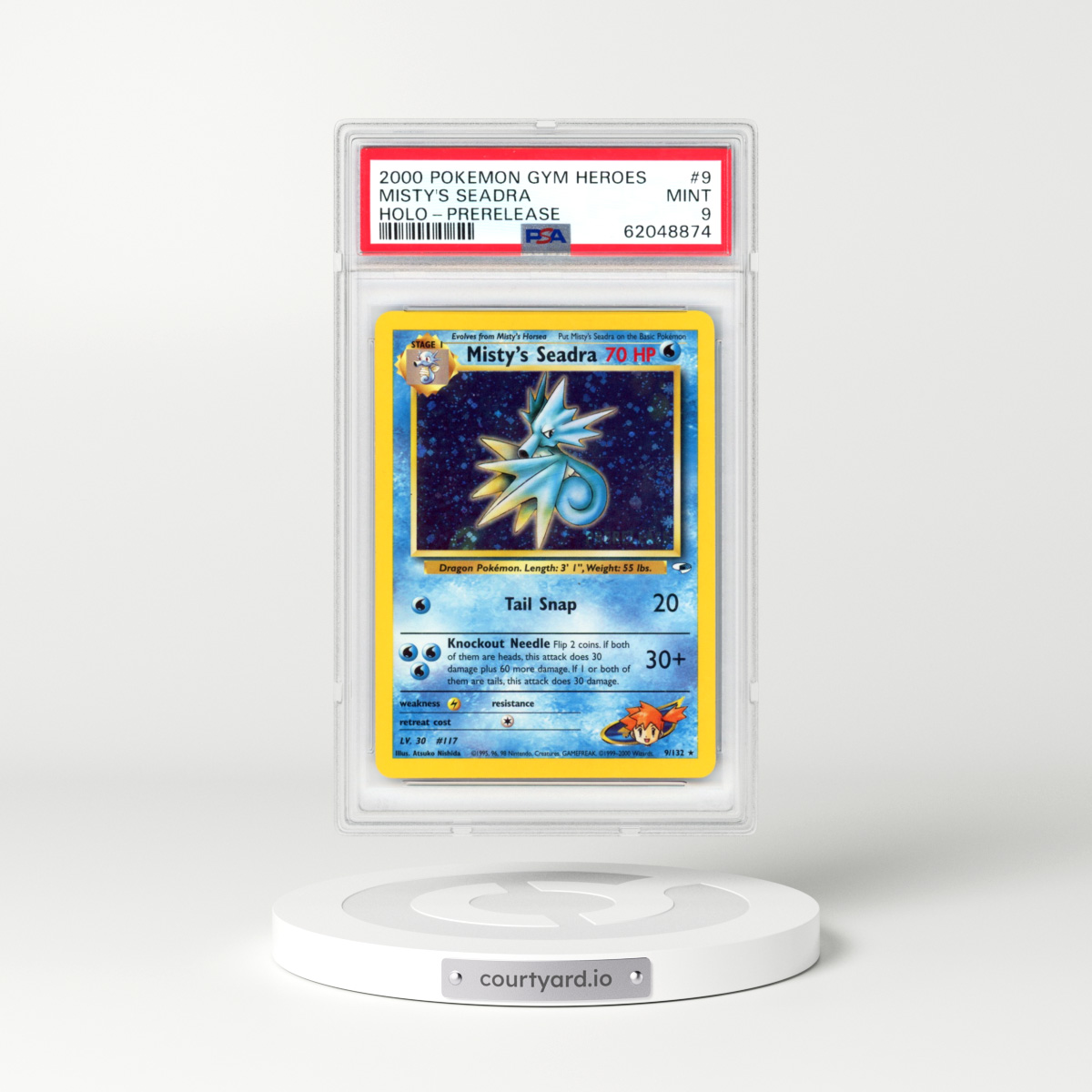 2000 Gym Heroes #9 Misty's Seadra - Holo Prerelease (PSA 9 MINT)