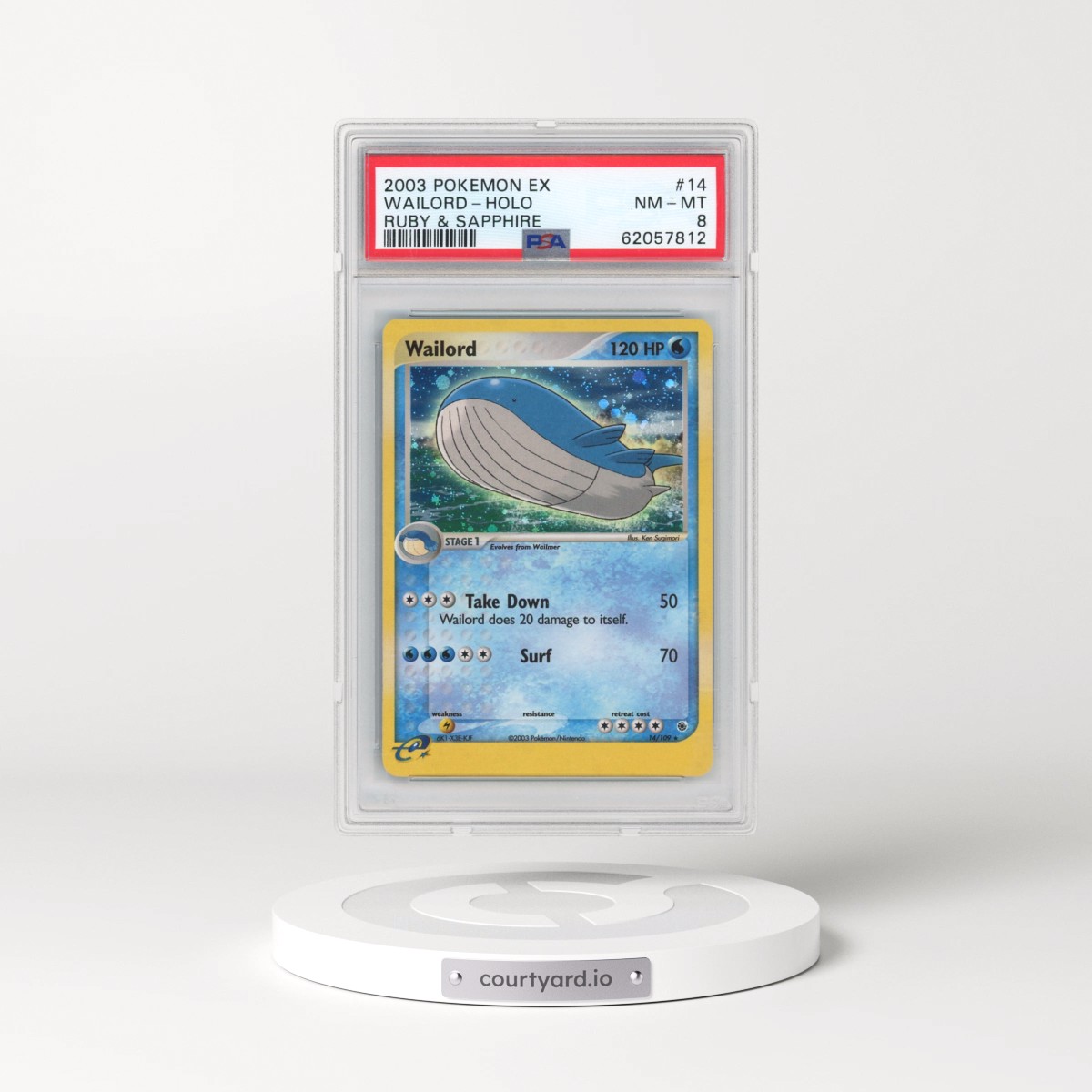 2003 Pokémon EX Ruby & Sapphire #14 Wailord - Holo (PSA 8 NM-MT)