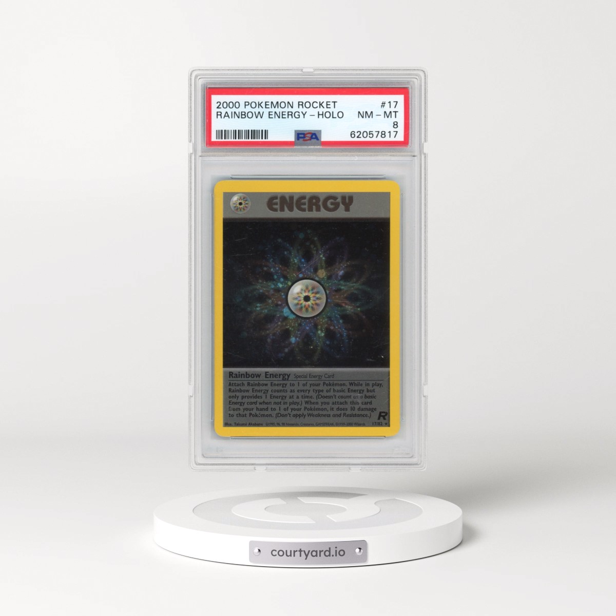 2000 Pokémon Rocket #17 Rainbow Energy - Holo (PSA 8 NM-MT)