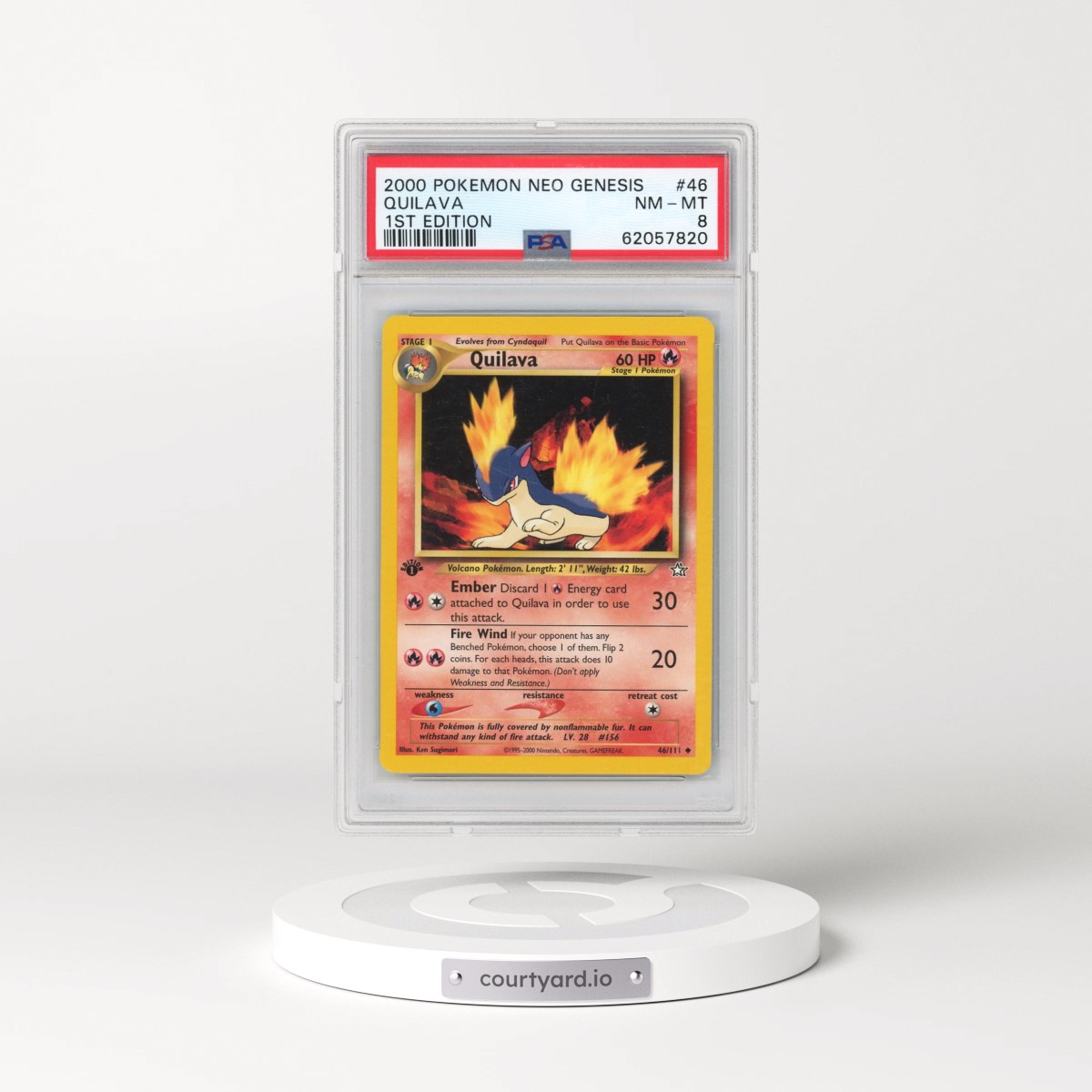 2000 Pokémon Neo Genesis #46 Quilava - 1st Edition (PSA 8 NM-MT)