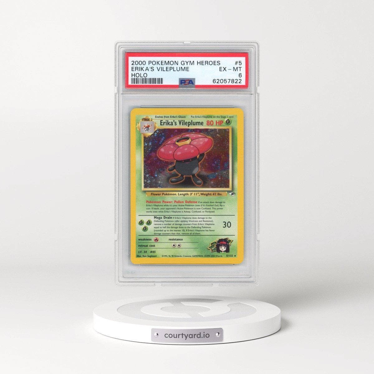 2000 Pokémon Gym Heroes #5 Erika's Vileplume - Holo (PSA 6 EX-MT)