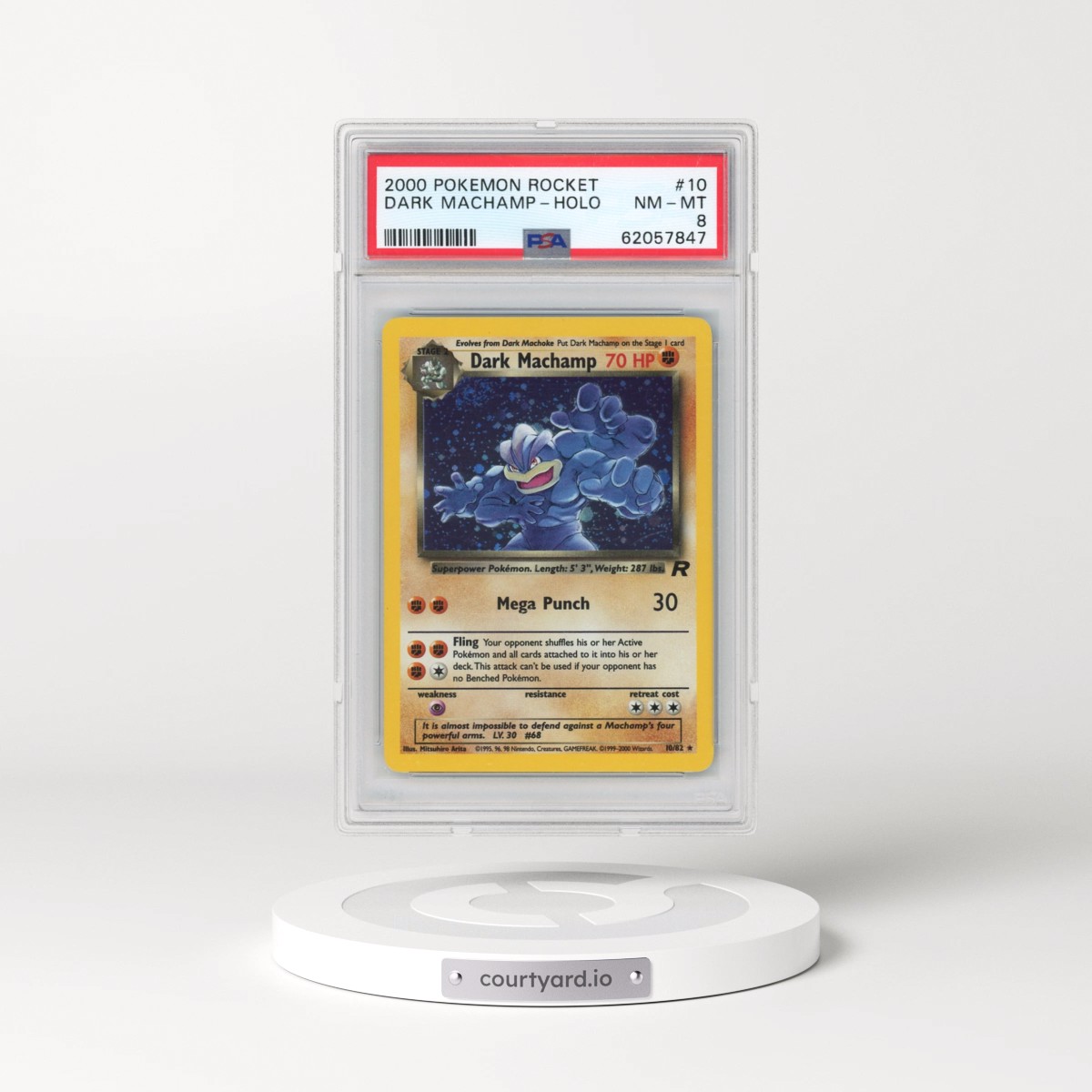 2000 Pokémon Rocket #10 Dark Machamp - Holo (PSA 8 NM-MT)