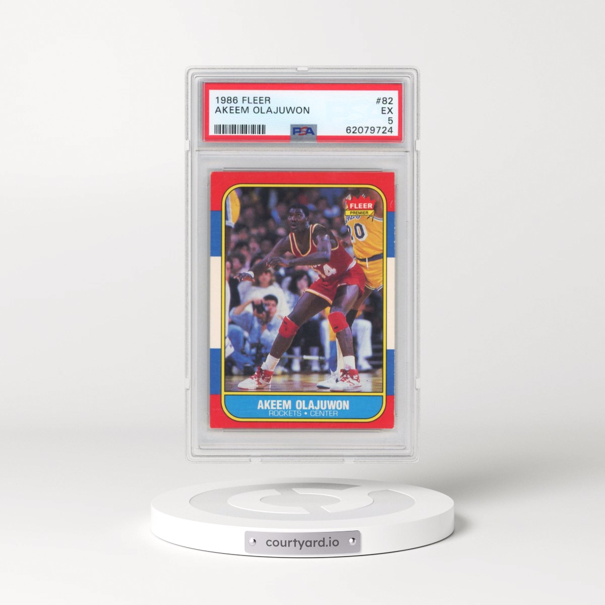 1986 Fleer #82 Akeem Olajuwon (PSA 5 EX)