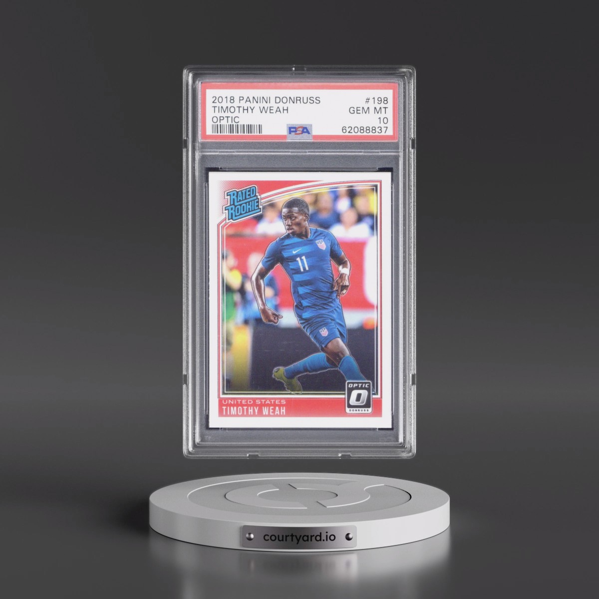 2018 Panini Donruss #198 Timothy Weah - Optic (PSA 10 GEM MINT)